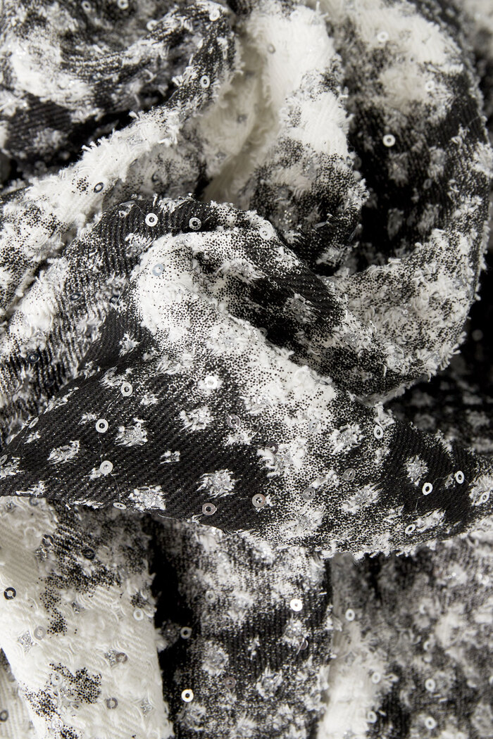 Manchas de abrigo con purpurina - blanco y negro Imagen6